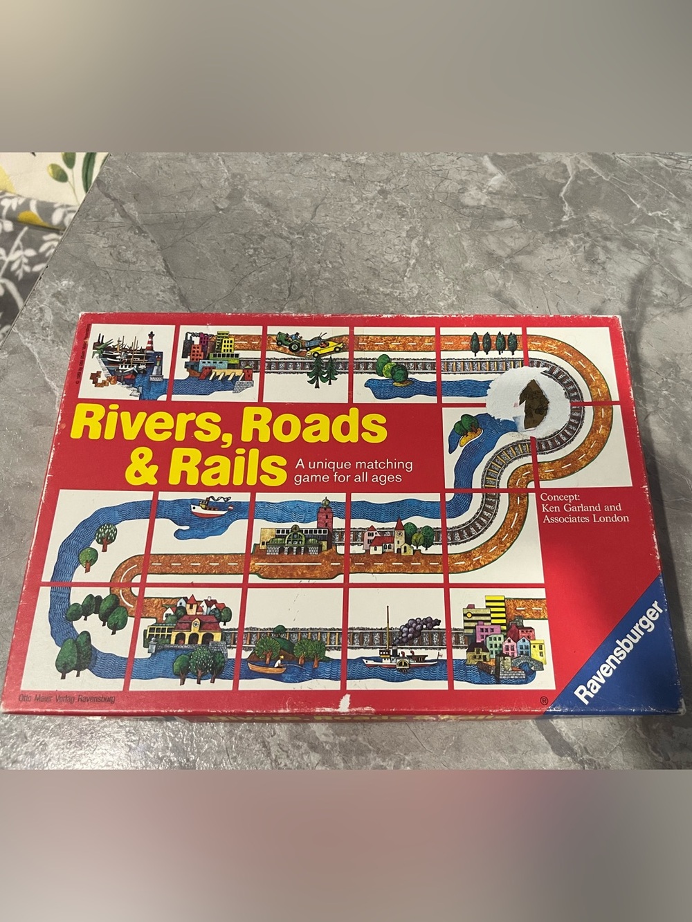 VTG. 1989 Rivers, Roads, & Rails Matching Game